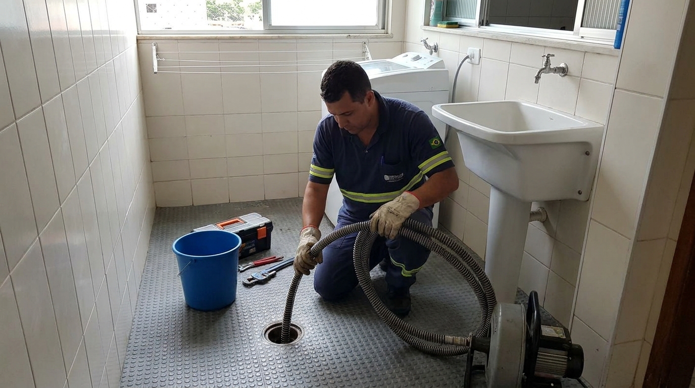 Desentupimento de ralo residencial em Sete Lagoas‑MG