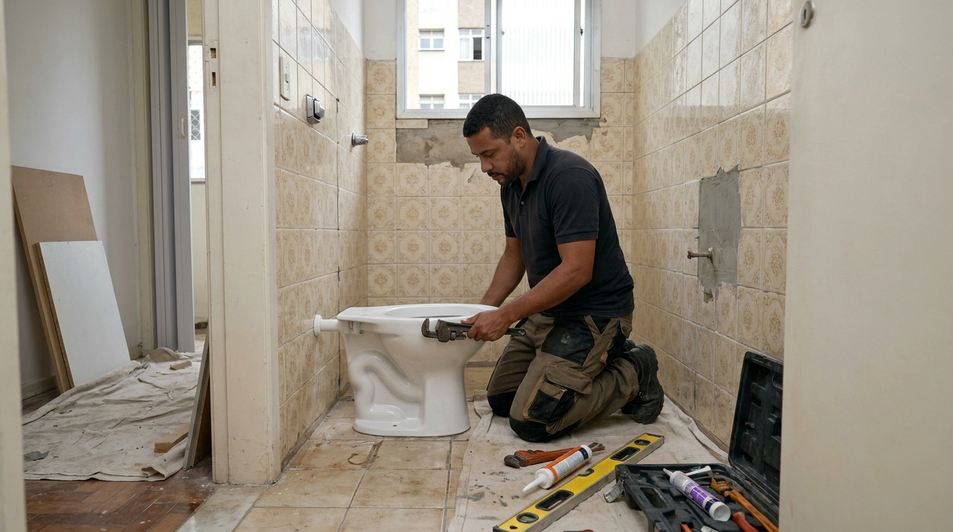 Instalação de vaso sanitário profissional em Sete Lagoas‑MG