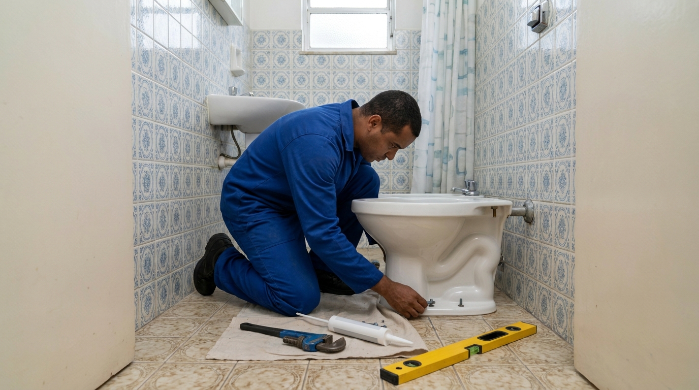 Instalação de vaso sanitário residencial em Sete Lagoas‑MG